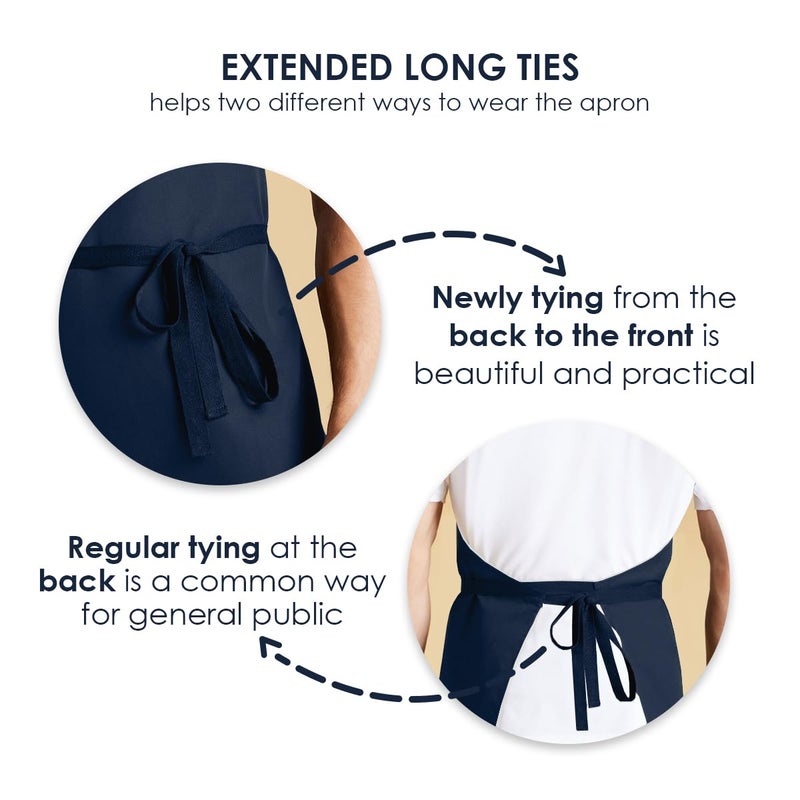 Avalon Kitchen navy blue aprons for women navy blue chef apron chef apron for men grilling aprons for men - Image 3